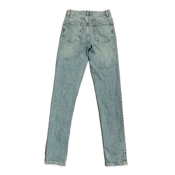 reformation jeans maya Blue high rise skinny button fly Denim 24 - Picture 5 of 8